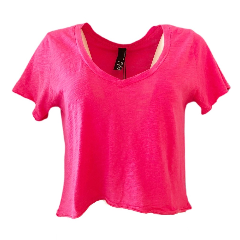 Pink bobi cropped t shirt